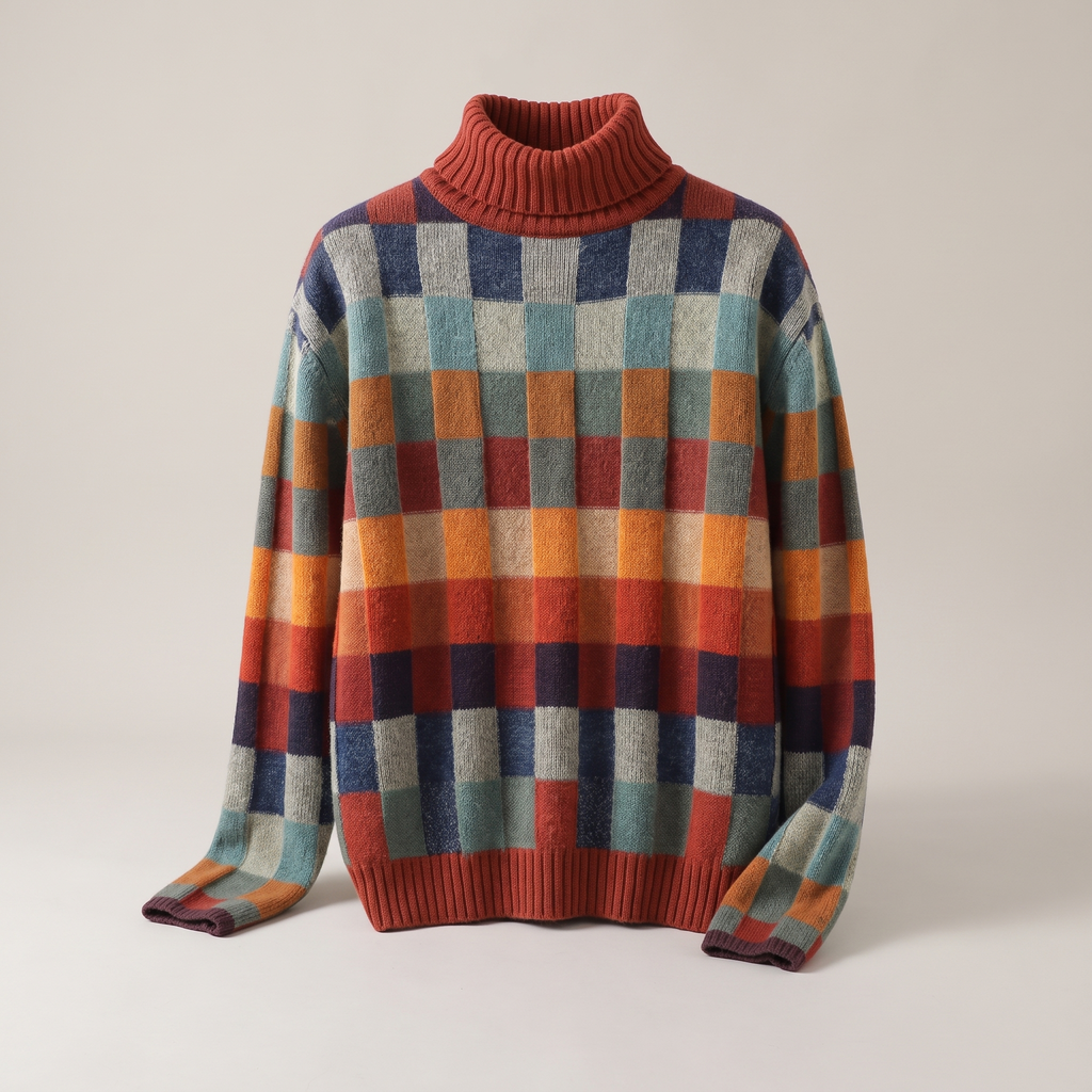 EMMA CHECKED MERINO JUMPER