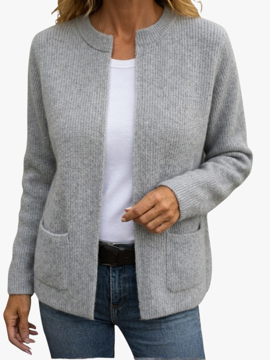 Colette | Gilet Zippé en Maille Chaude à Poches