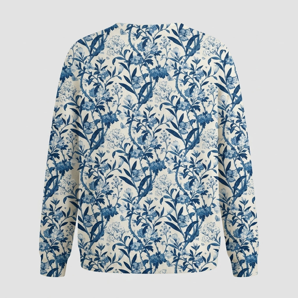 Floral Pattern Print Buttoned Cardigan