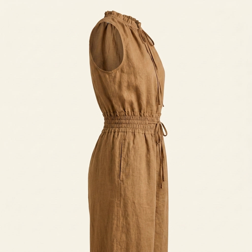 AUREA | Linen Blend Jumpsuit with Adjustable Waist