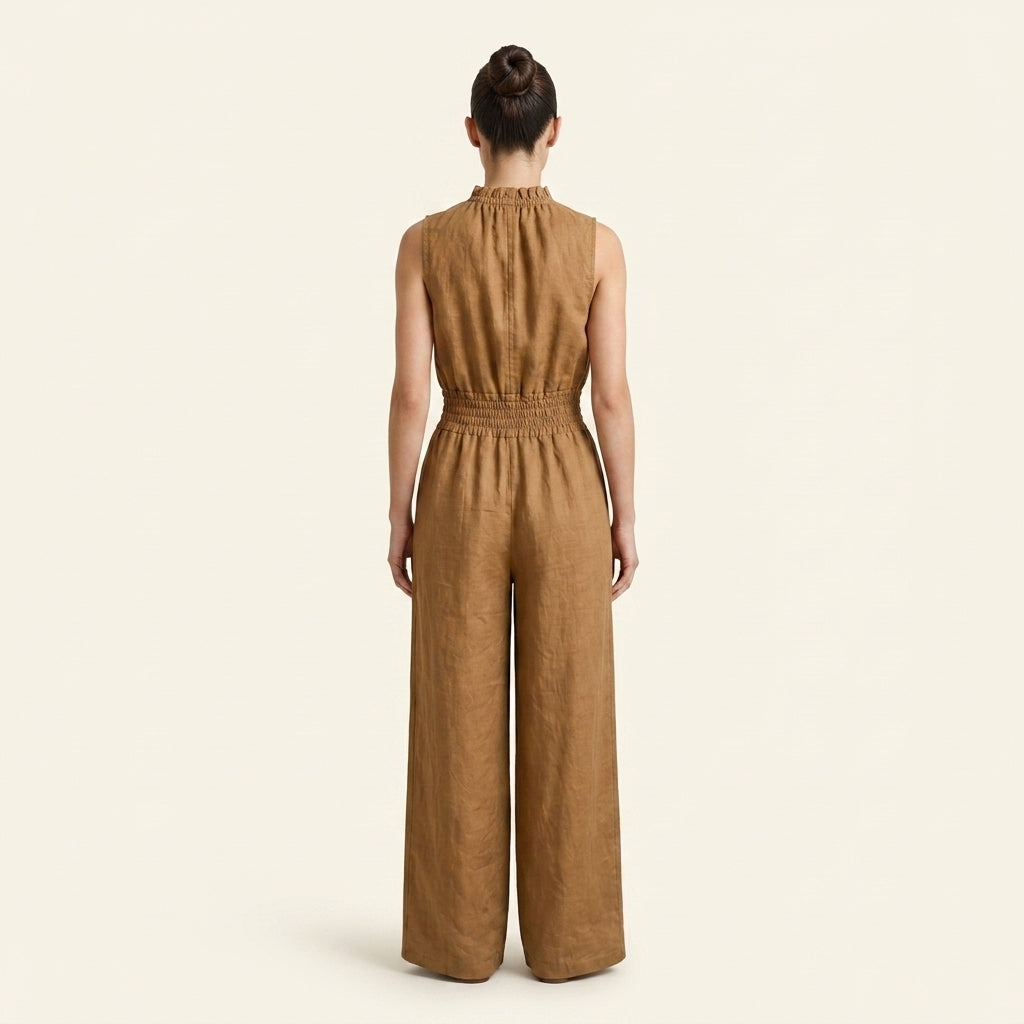 AUREA | Linen Blend Jumpsuit with Adjustable Waist