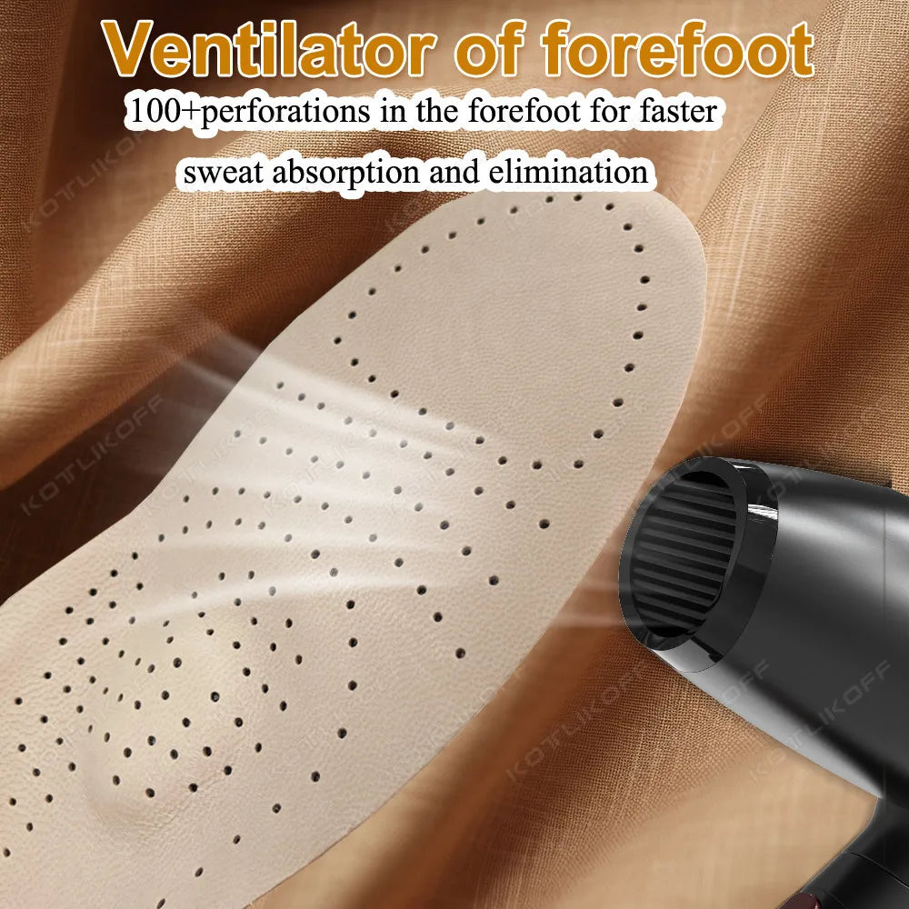Genuine Leather Orthopedic Insoles For Flat Foot Arch Support Shoe Pad Deodorizing Breathable Arch Foot Care Sole Insert