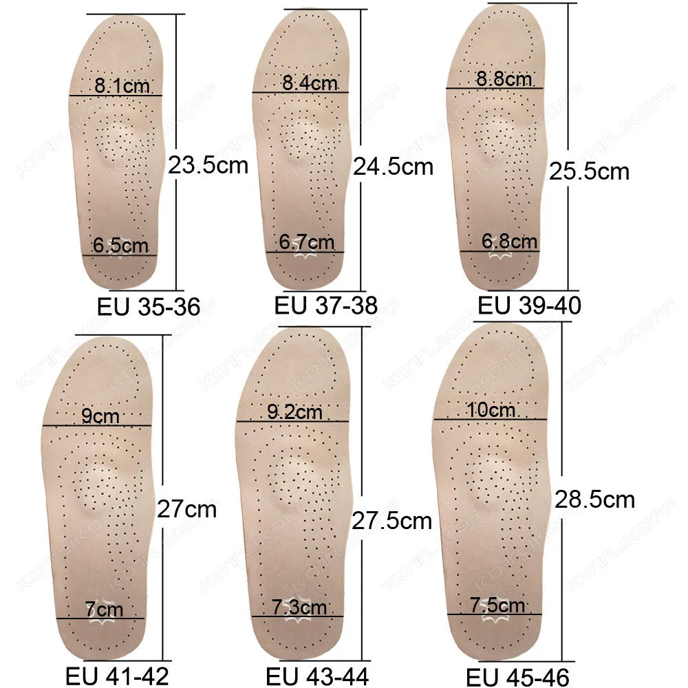 Genuine Leather Orthopedic Insoles For Flat Foot Arch Support Shoe Pad Deodorizing Breathable Arch Foot Care Sole Insert