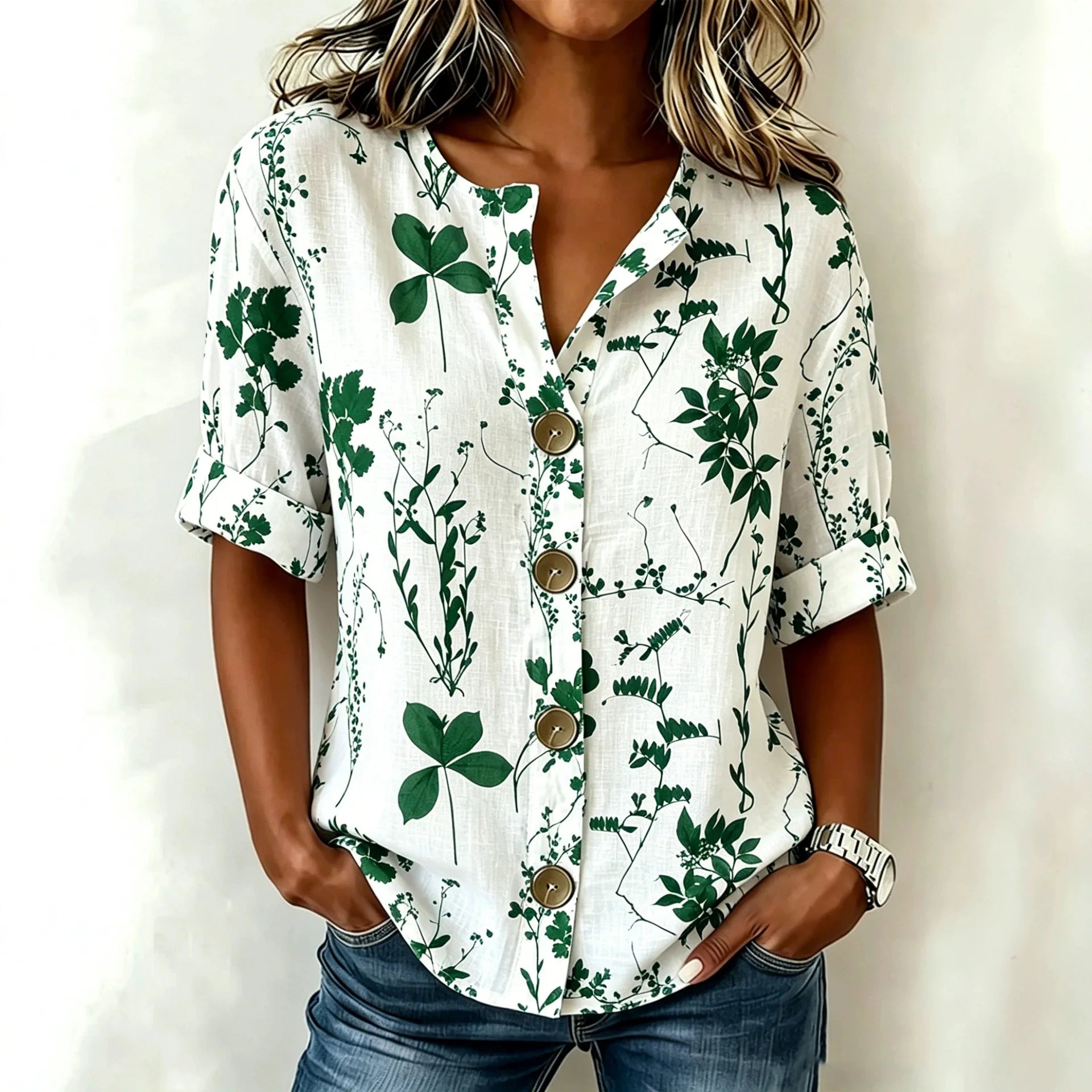 Olivia | Blusa Jardín Azul