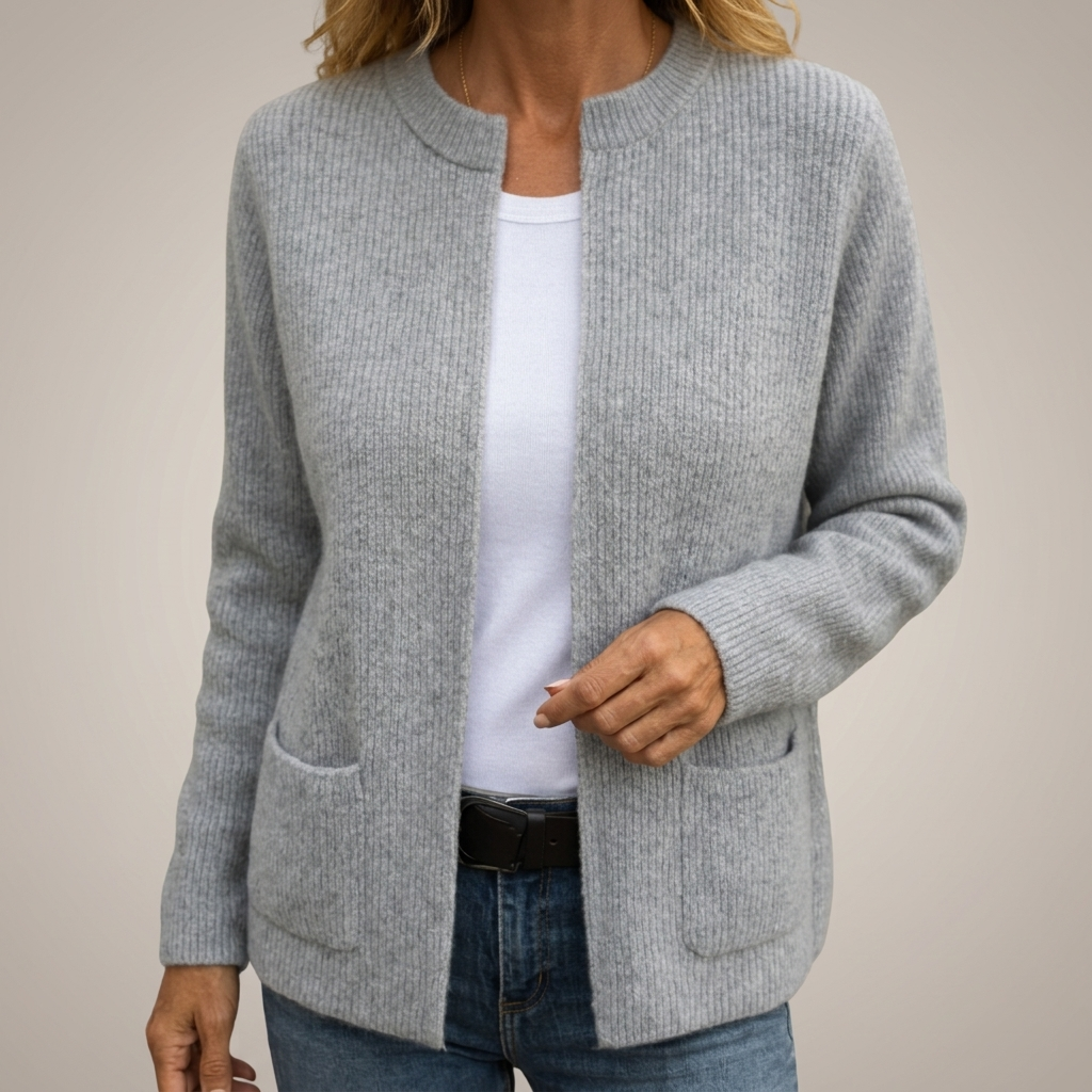 Colette | Gilet Zippé en Maille Chaude à Poches